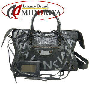 BALENCIAGA City Handbag Graffiti Leather Gray